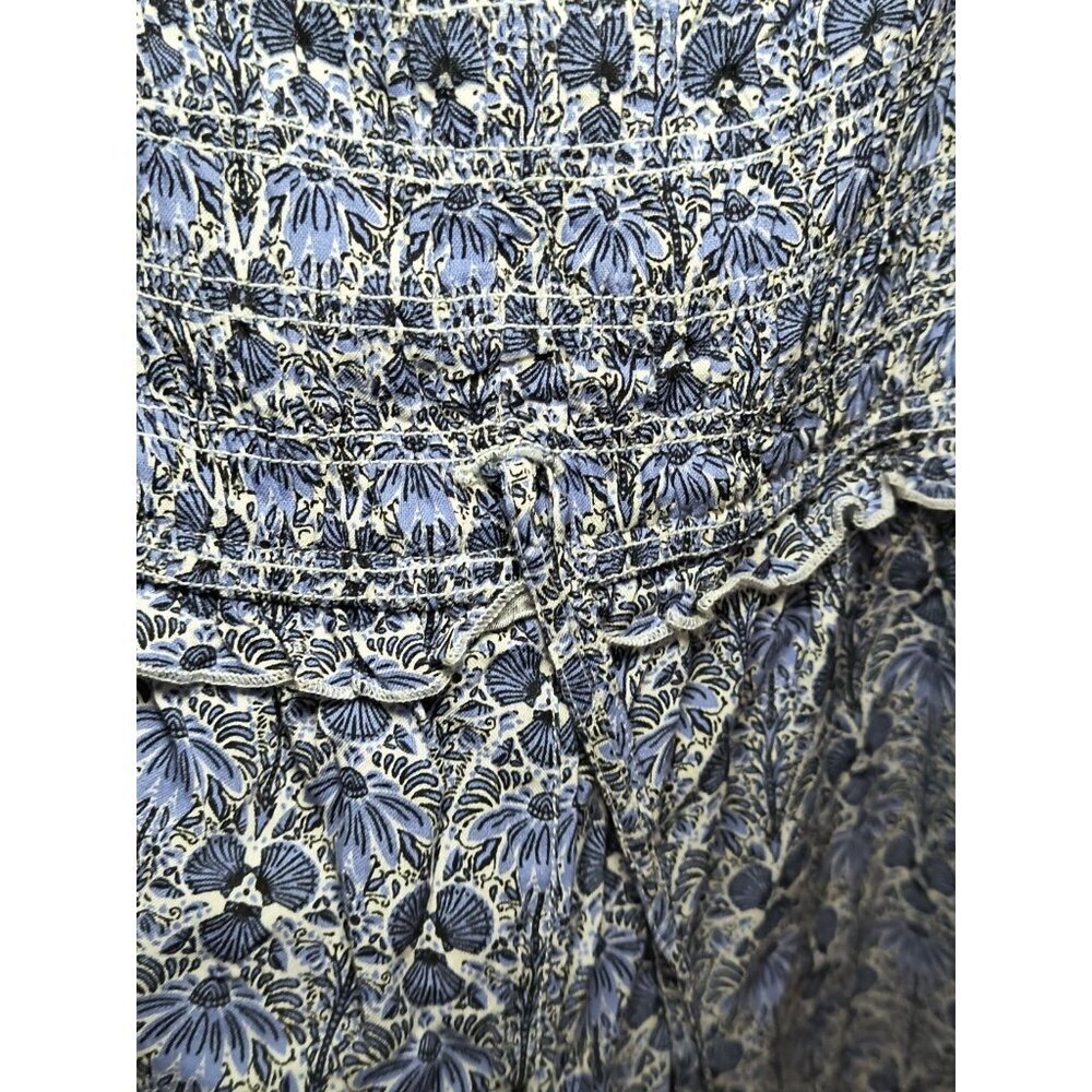 Fat Face Sleeve Less Women's Size 12 Blue Floral Jumper Suit With Pockets - Picture 3 of 16
